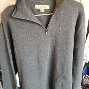 Tommy Bahama Men's Grey Half Zip Sweater Size XL